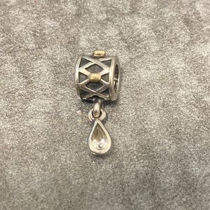 PANDORA two tone charm RARE